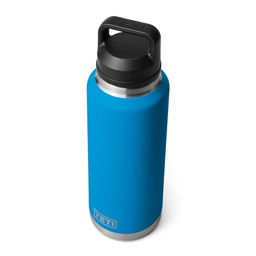 YETI Rambler 46 oz Bottle, Vacuum Insulated, Stainless Steel with Chug Cap,Big Wave Blue