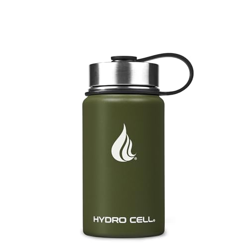 HYDRO CELL Stainless Steel Insulated Water Bottle with Straw - For Cold & Hot Drinks - Metal Vacuum Flask with Screw Cap and Modern Leakproof Sport Thermos for Kids & Adults (Teal/Blue 18oz)