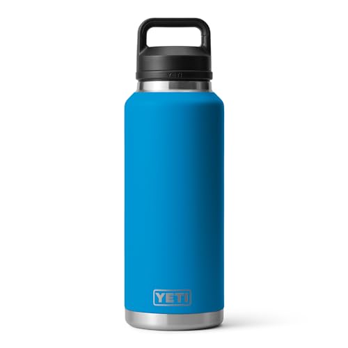 YETI Rambler 46 oz Bottle, Vacuum Insulated, Stainless Steel with Chug Cap,Big Wave Blue