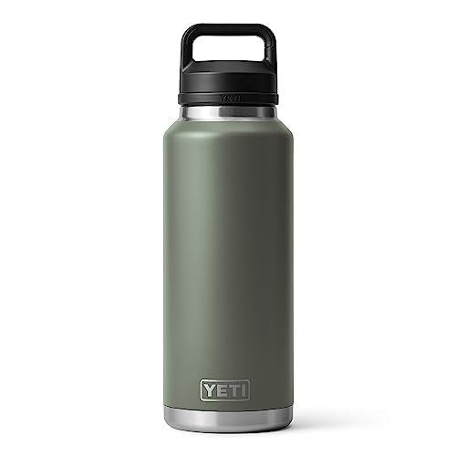 YETI Rambler 46 oz Bottle, Vacuum Insulated, Stainless Steel with Chug Cap, Camp Green