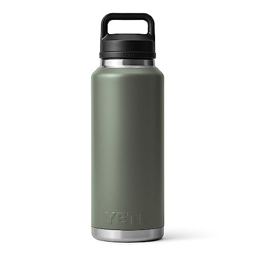 YETI Rambler 46 oz Bottle, Vacuum Insulated, Stainless Steel with Chug Cap, Camp Green
