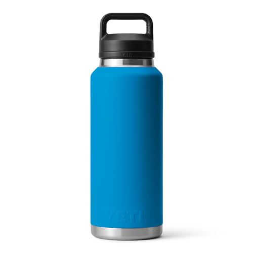 YETI Rambler 46 oz Bottle, Vacuum Insulated, Stainless Steel with Chug Cap,Big Wave Blue