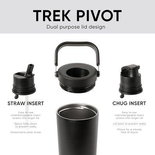 Simple Modern Trek Pivot | 40oz Flip Straw Tumbler with Handle | Water Bottle & Boot | Interchangeable Straw & Chug Lids | Insulated Stainless Steel Jug | Gym Sports Outdoors | Blush Tie Dye