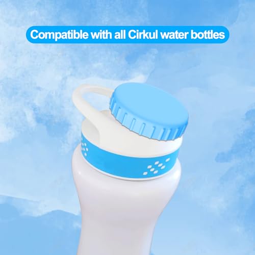 2 Pack Keeper Caps for Cirkul Water Bottle, Compatible with Cirkul Flavors Cartridges, Accessories for Cirkul, Essential for Circle Water Bottle, Replacement Lid Cap for Cirkul Water Bottle(W+Blue)