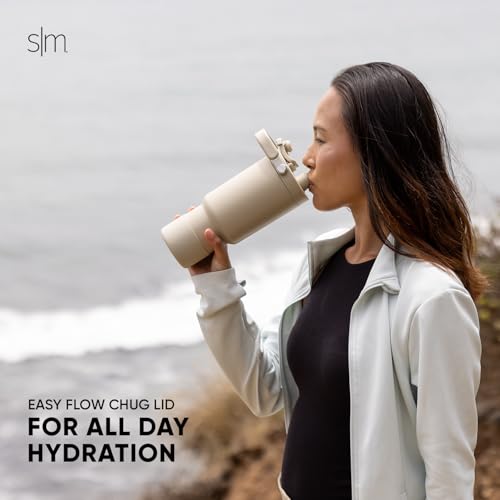 Simple Modern Trek Pivot | 40oz Flip Straw Tumbler with Handle | Water Bottle & Boot | Interchangeable Straw & Chug Lids | Insulated Stainless Steel Jug | Gym Sports Outdoors | Blush Tie Dye