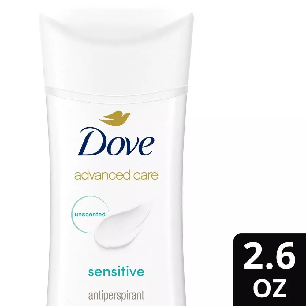 Dove Deodorant 2.6 Ounce Anti-Perspirant Sensitive Stick, 3 Pack, Unscented