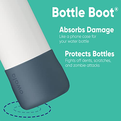 Owala Silicone Water Bottle Boot, Anti-Slip Protective Sleeve for Water Bottle, Protects FreeSip and Flip Stainless Steel Water Bottles, 32 Oz, Black