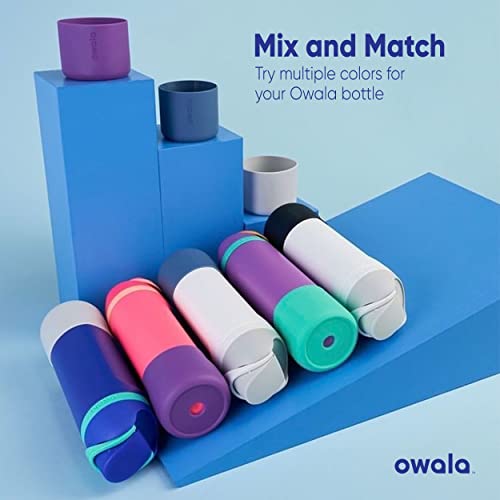 Owala Silicone Water Bottle Boot, Anti-Slip Protective Sleeve for Water Bottle, Protects FreeSip and Flip Stainless Steel Water Bottles, 32 Oz, Black