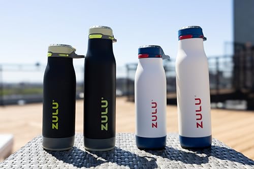 Zulu Ace 18oz Vacuum Insulated Stainless Steel Water Bottle with Chug Spout, Leak-Proof Locking Lid and Removable Base for School, Backpack, Sports, Gym, Travel, Army