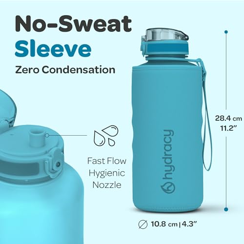 Hydracy 2L Large Water Bottle, 100% BPA Free Tritan Plastic, Leakproof, Zero Condensation, Motivational Timeline, Safe, Non-Toxic, Durable, Smart Design