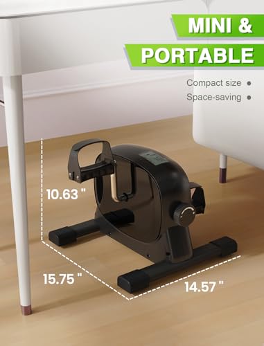 Cyclace Under Desk Bike Pedal Exerciser for Arm/Leg Exercise - Portable Mini Exercise Bike Desk Cycle, Leg Exerciser for Home/Office Workout (MC100)