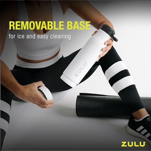 Zulu Ace 18oz Vacuum Insulated Stainless Steel Water Bottle with Chug Spout, Leak-Proof Locking Lid and Removable Base for School, Backpack, Sports, Gym, Travel, Army