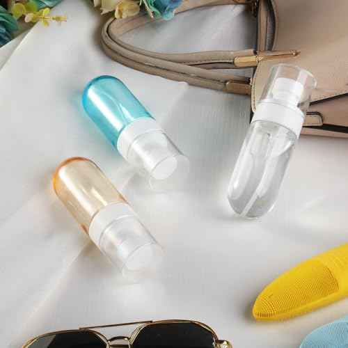 Small Spray Bottle Travel Size,3 Pack 2oz Mini Travel Bottles Refillable Empty Plastic Containers Leak Proof for Perfume Toners Rose Water Cosmetics