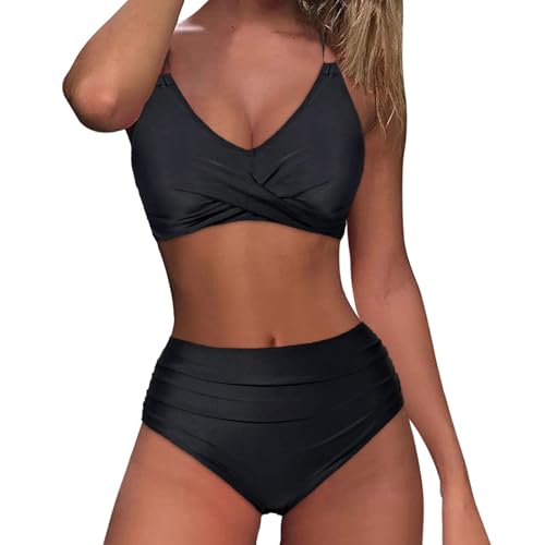 Firzero Swim Suits for Women 2024 Tummy Control One/Two Piece Bathing Suits Sexy Mesh High Waistd Swimsuits Push Up V Neck Swimwear