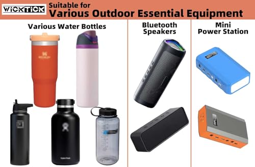 WICKTICK Molle Water Bottle Holder Pouch 16 24 32 40 64 oz - Multi-Purpose Tactical Fuel Bottle Bag, Adjustable Size for Outdoor Activities, Adapted to Backpack/Vest/Belt (Black, Classic)