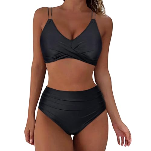 Firzero Swim Suits for Women 2024 Tummy Control One/Two Piece Bathing Suits Sexy Mesh High Waistd Swimsuits Push Up V Neck Swimwear