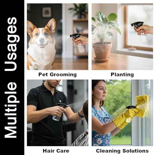 Spray Bottles 4oz/120ml Plastic Small Spray Bottle for Hair Mist/Stream Spraying Heavy Duty Empty Water Spray Bottles for Cleaning Solutions, Plants 2 Pack (Clear)