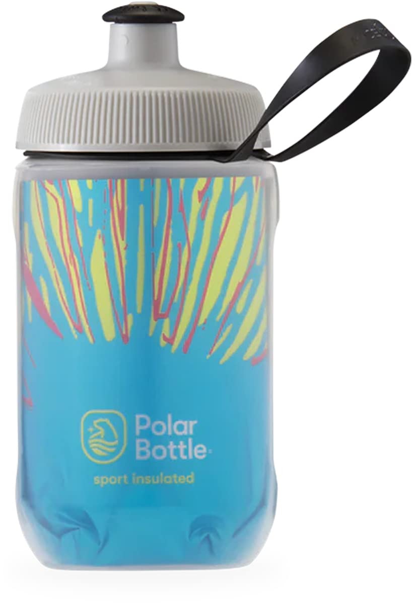 Polar Bottle Sport Insulated Water Bottle 24 oz & Kids Insulated Water Bottle 12oz Fireworks Azure Blue