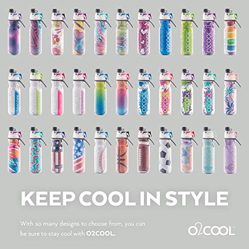 O2COOL ArcticSqueeze Insulated Mist 'N Sip Water Misting Bottle - Tie Dye, 20 Fluid Ounces, Plastic
