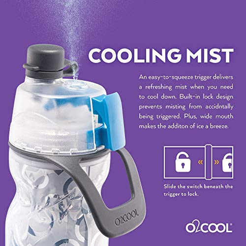 O2COOL ArcticSqueeze Insulated Mist 'N Sip Water Misting Bottle - Tie Dye, 20 Fluid Ounces, Plastic