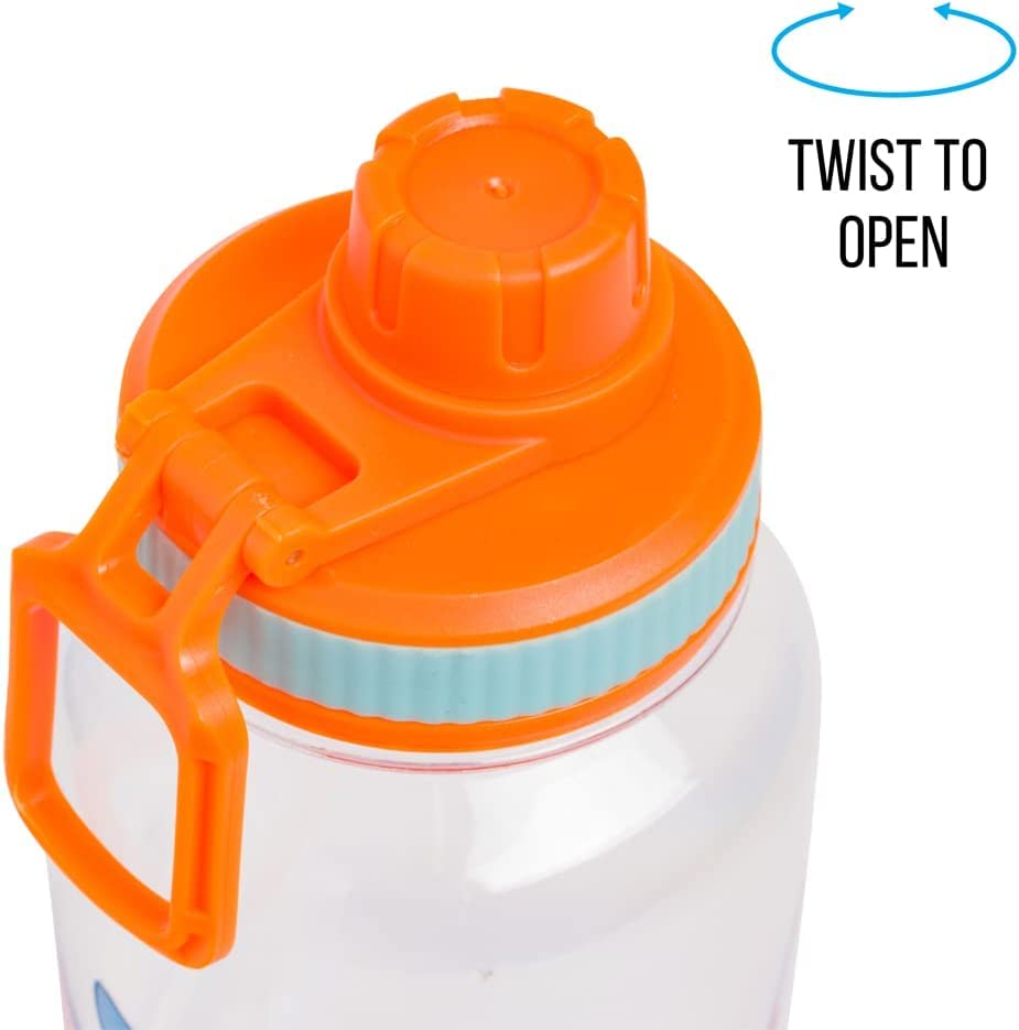 Silver Buffalo Lilo and Stitch Cute Fruit Bubble Tea Twist Spout Plastic Water Bottle with Holographic Stickers You Stick Yourself, 32 Ounces