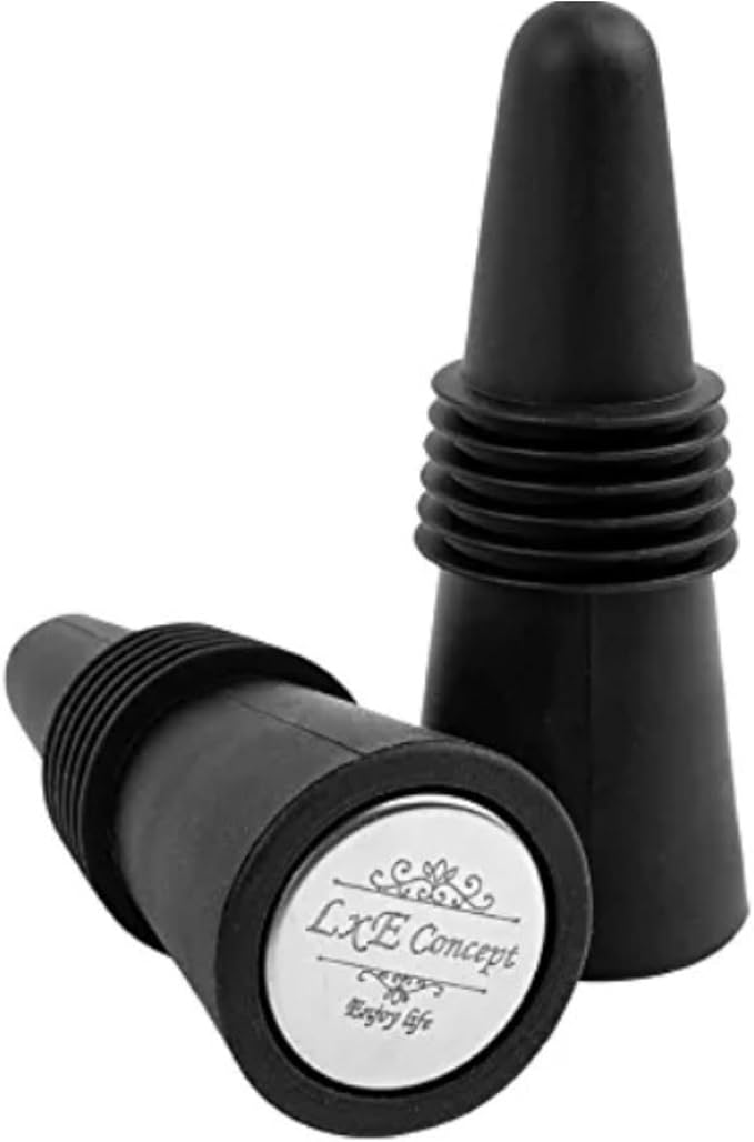 Champagne Stoppers for Sparkling Bottle Sealing - Saver Accessories Toppers for Wine Napa Moet Bottega - Cone-shaped wine stoppers and Dual-sided Stainless Steel Cover Bottles Set (Pink 2 & 2)