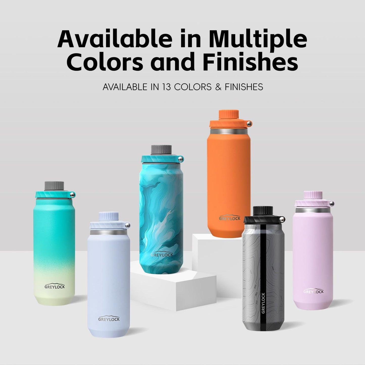 Greylock 20 oz Insulated Stainless Steel Water Bottle with Straw Lid- BPA-Free Leak Proof When Closed, Reusable Metal Water Bottle with Carry Handle for Travel Camping, 24 Hours Cold (Tides)