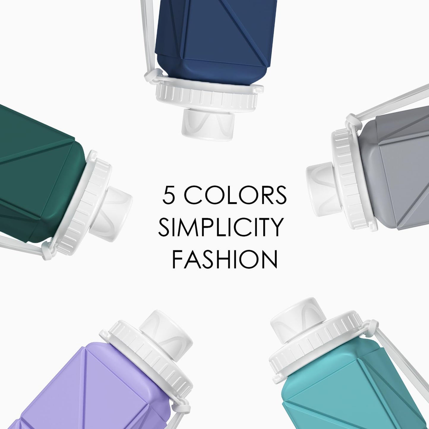SPECIAL MADE Collapsible Water Bottle Leakproof Valve 610ML Reuseable BPA Free Silicone Foldable Water Bottle for Gym Camping HikingYoga Travel Sports Lightweight Durable 20.7oz