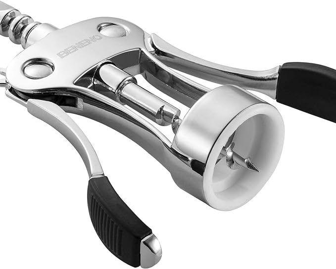 Wine Opener with Stainless Steel Wine Foil Cutter, Zinc Alloy Premium Wing Corkscrew Wine Bottle Opener with Multifunctional Bottles Opener, Upgrade
