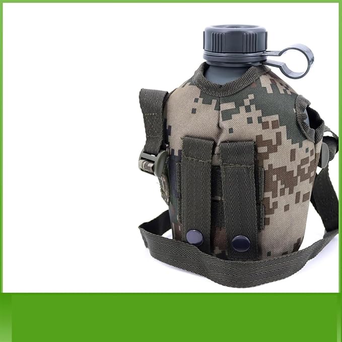 GANAZONO 1 Set Canteen Stainless Steel Water Pitcher Militaries Stainless Steel Kettle Wicker Rattan Balls Sports Water Jug Survival Kettle Water Kettle Water Bottle Aluminum Cup