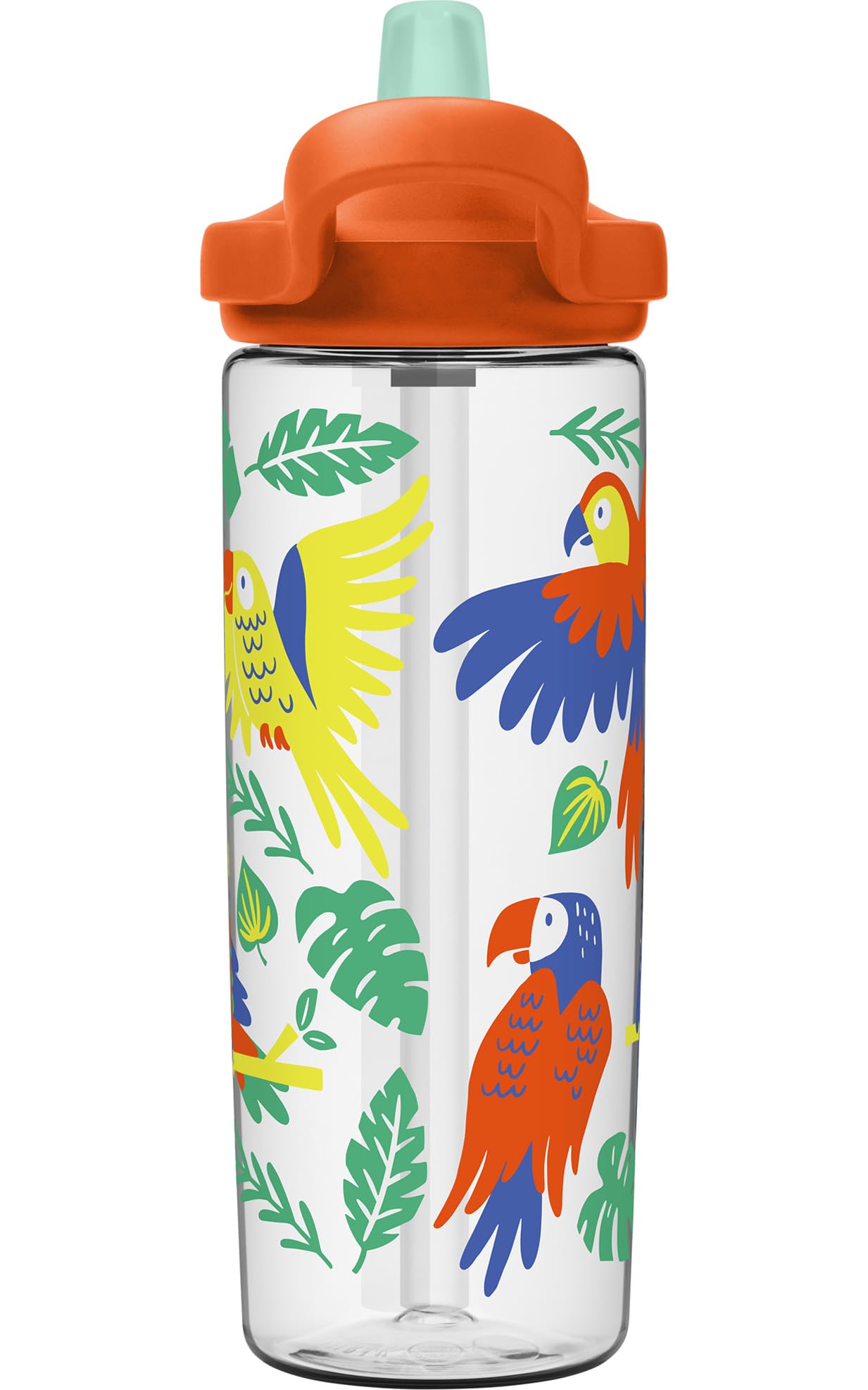 CamelBak Eddy+ 20oz Kids Water Bottle with Tritan Renew – Straw Top, Leak-Proof When Closed, Tropical Birds