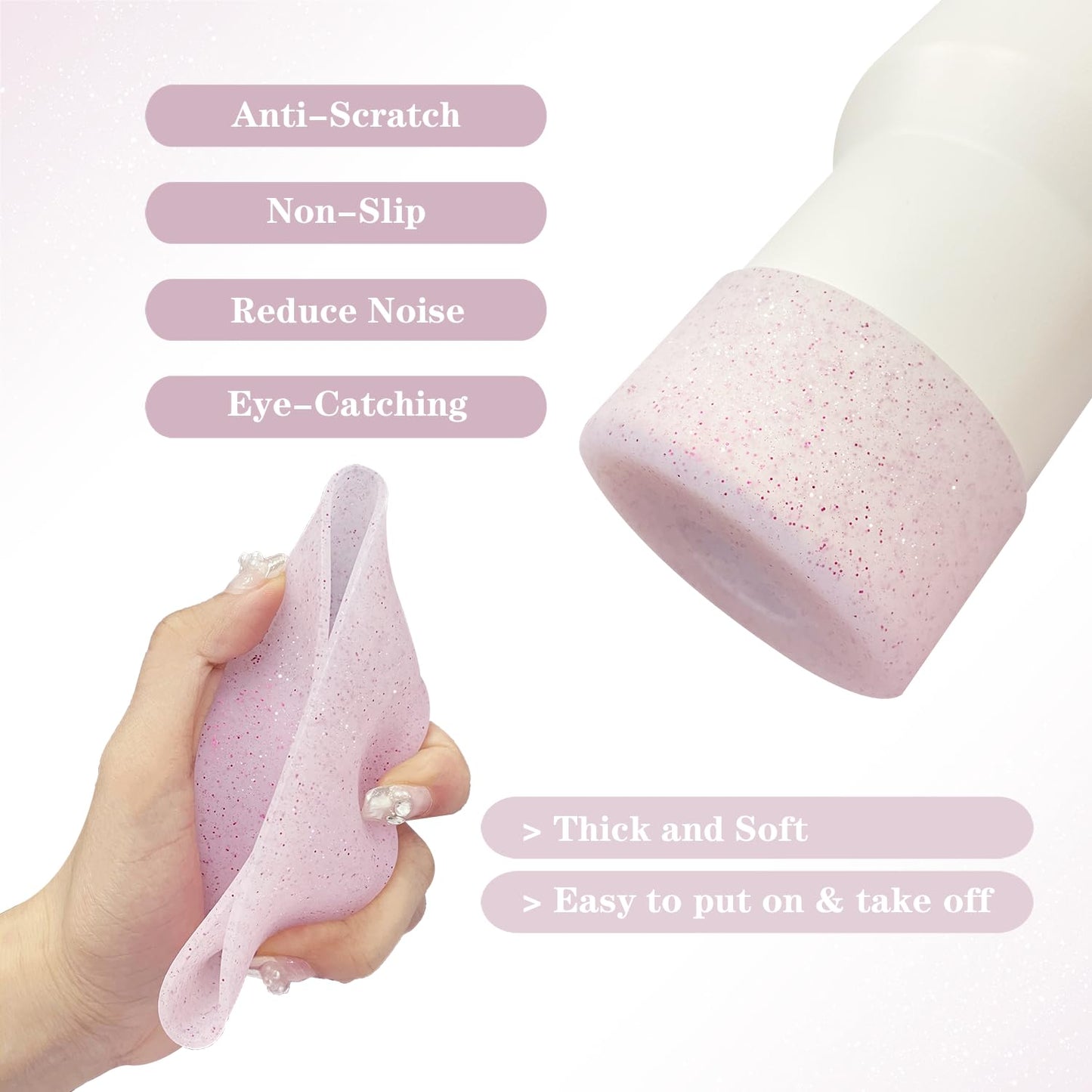 WORBSS Silicone Boot Sleeve for Stanley Cup H2.0 40oz Tumbler Accessories & Hydro Flask 18-24oz with Anti Slip Protector Bottom Cover Bumper for Water Sport Bottles Personalized Identification