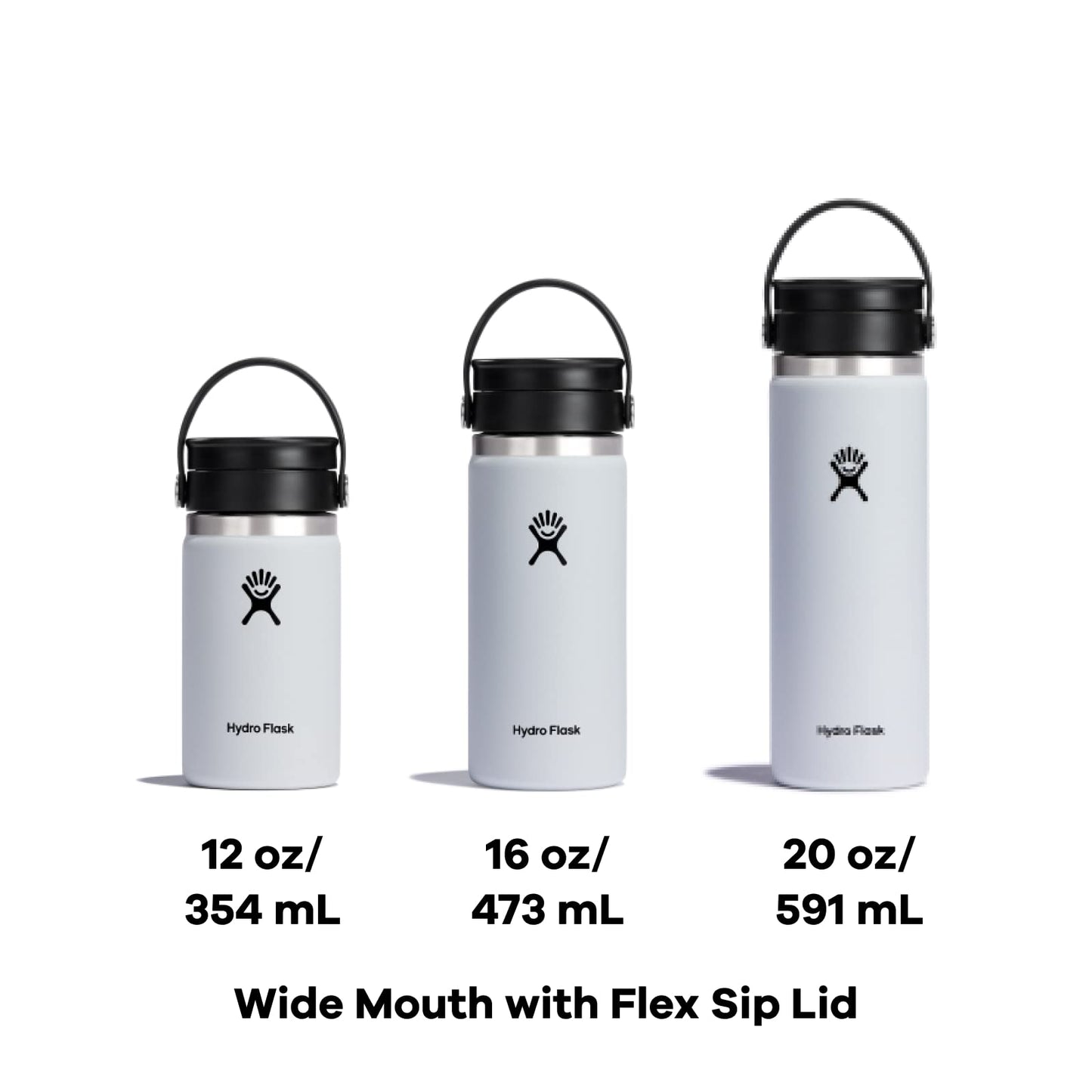 Hydro Flask 12 oz Wide Mouth with Flex Sip Lid Stainless Steel Reusable Water Bottle Goji - Vacuum Insulated, Dishwasher Safe, BPA-Free, Non-Toxic