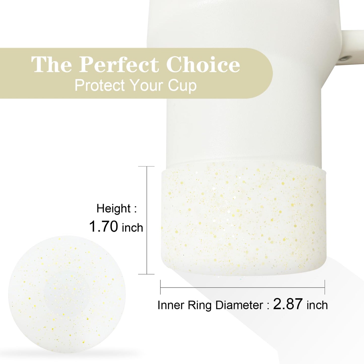 WORBSS Silicone Boot Sleeve Accessories for Stanley Cup H2.0 40oz Tumbler & Hydro Flask 18-24oz for Wide Mouth Water Bottles Protector Bottom Sleeve Cover Bumper As the Best Gfits for Your Trip