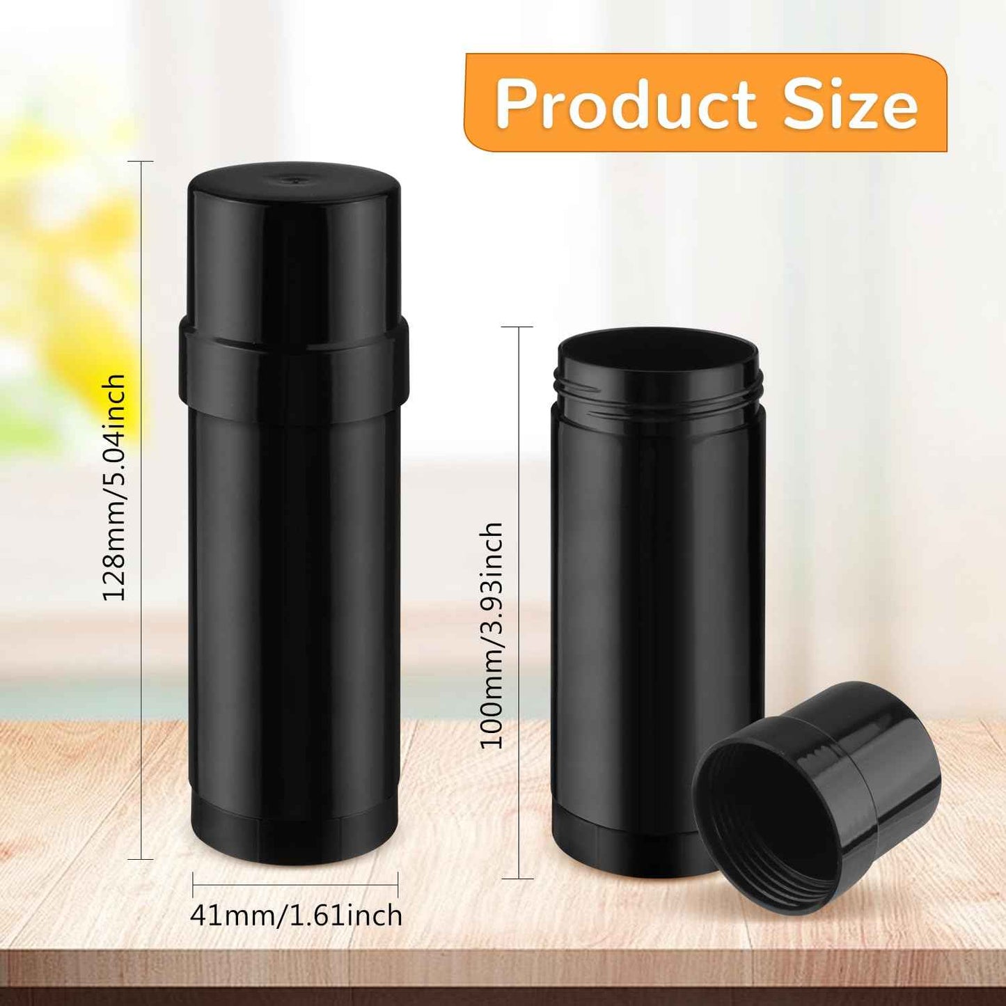 8 Pcs 60ml/2oz Plastic Deodorant Containers Empty Filling Stick Tube Deodorant Bottles for DIY Cosmetic Lotion Bar Sunscreen Lip Balm Crayon - Black