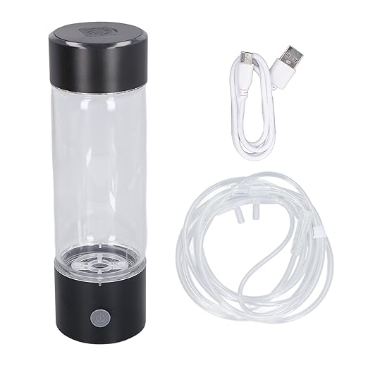 Hydrogen Water Bottle, USB Portable Hydrogen Water Bottle Generator, 3Min Quick Electrolysis, Water Ionizer Machine with Nasal Hose, for Daily Drink