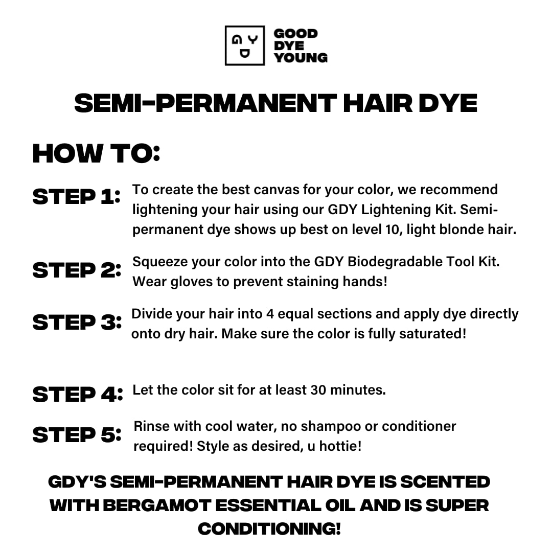 Good Dye Young Streaks and Strands Semi-Permanent Hair Color (Toxicity) - UV Protective Temporary Copper Coloring, Lasts 15-24+ Washes - Conditioning, PPD-Free & Vegan