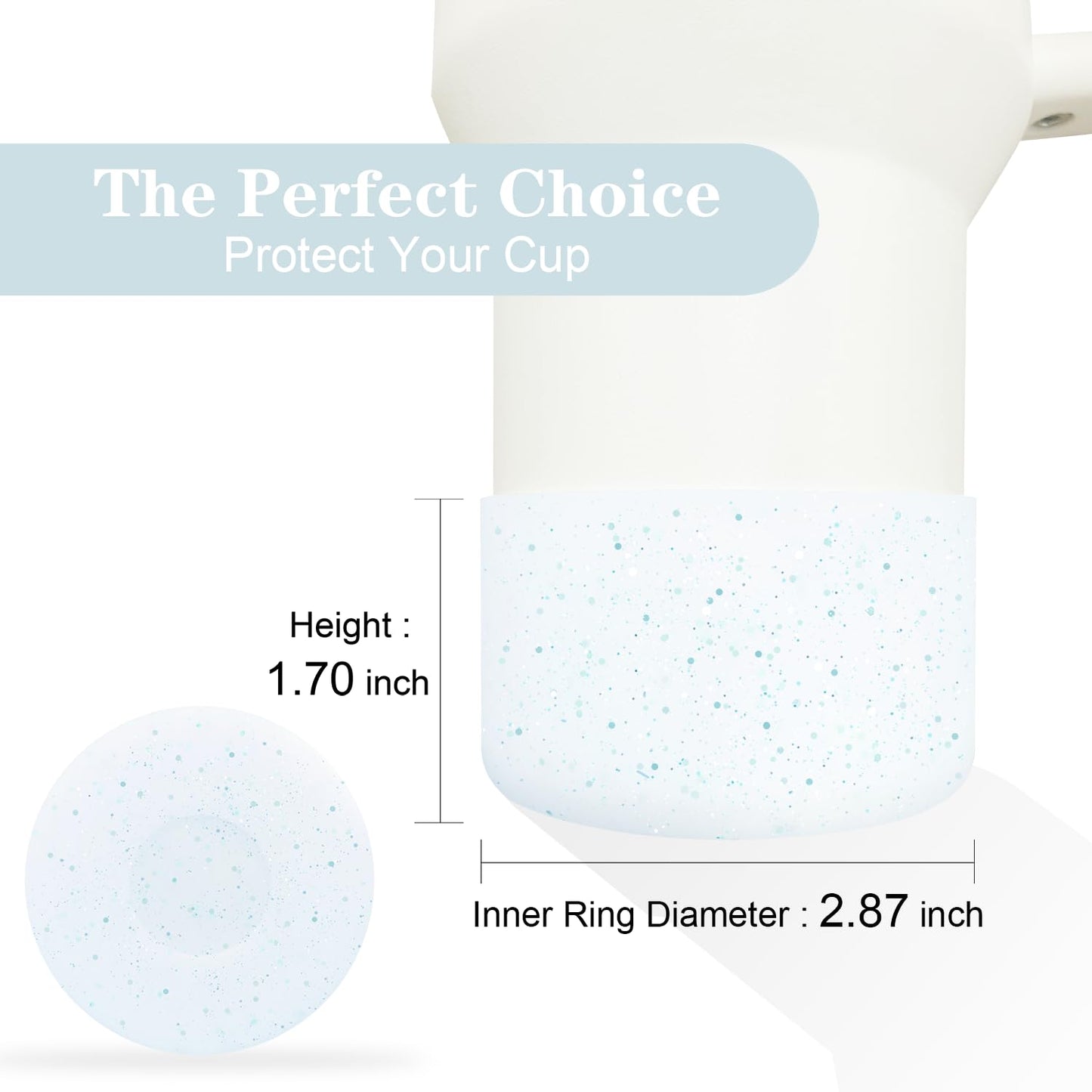 WORBSS Silicone Boot Sleeve Accessories for Stanley Cup H2.0 40oz Tumbler & Hydro Flask 18-24oz for Wide Mouth Water Bottles Protector Bottom Sleeve Cover Bumper As the Best Gfits for Your Trip