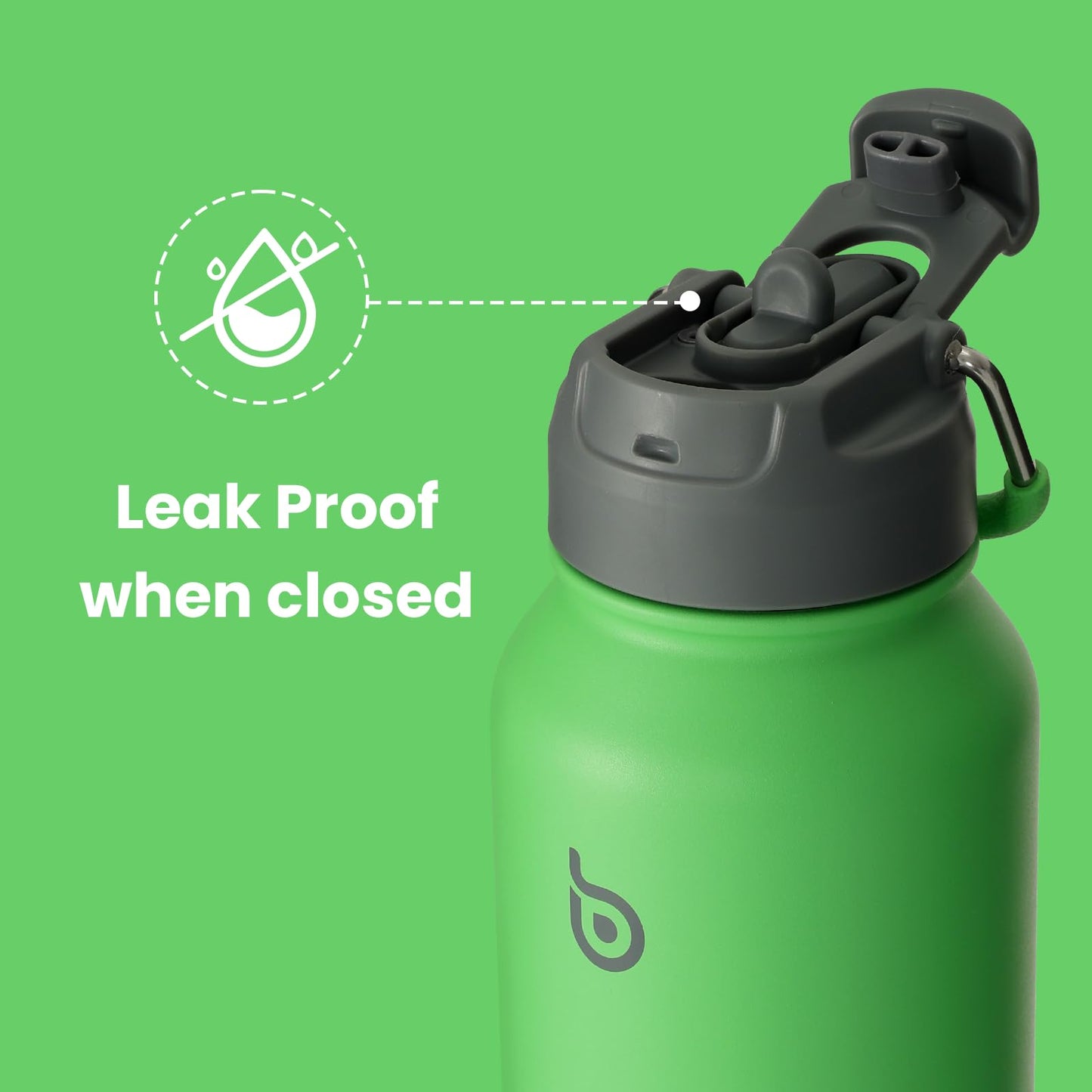 BOTTLE BOTTLE 32oz Insulated Water Bottle Stainless Steel Sport Water Bottle with Straw Dual-use Lid Design for Gym with Pill Box (summer forest)