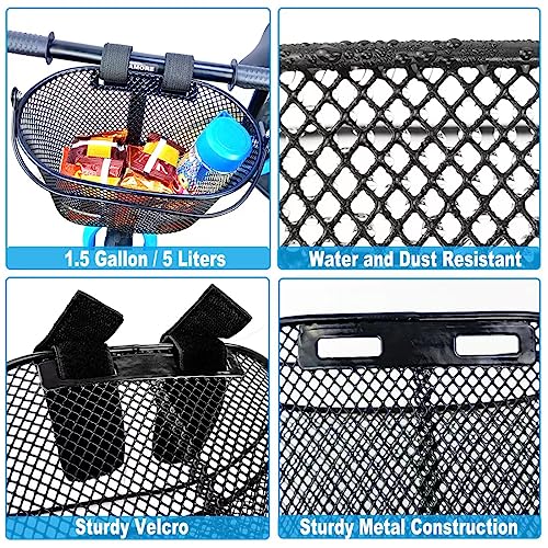 SAMORE Front Bike Basket for Kids Metal Black Bicycle Baskets for Girls & Boys Children Bike Basket with Handle Fits Triycle, Scooter, Balance Bike
