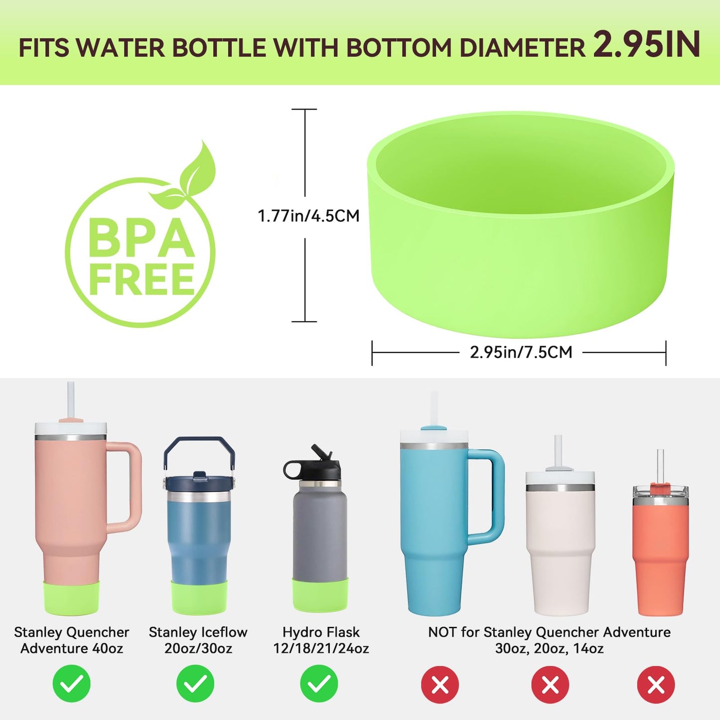 2 PCS for Stanley Boot, Silicone Bottom for Stanley Cup Boot Quencher Adventure 40oz&for Hydroflask Boot 12-24oz for Stanley Tumbler Accessories for Stanley Cup Accessories Avoid Scratches&Noise