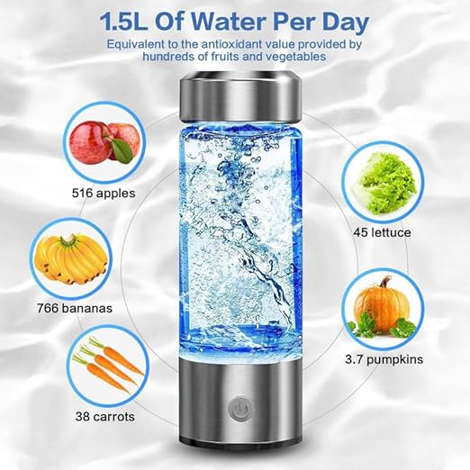 Hydrogen Water Bottle Portable, Hydrogen Rich Water Pitcher Rechargeable Generator Sports Water Bottle for Gym Travel Home Office,3Min Quick Electrolysis