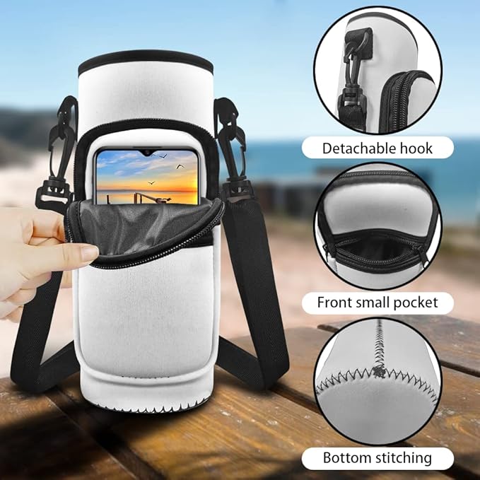 Axolotl Insulated Water Bottle for Kids 18 OZ Salamander Water Bottle Girls 6-8/8-10 Cute 2 Pcs Water Bottle Holder Carrier Sling Water Bottle Pouch Sleeve
