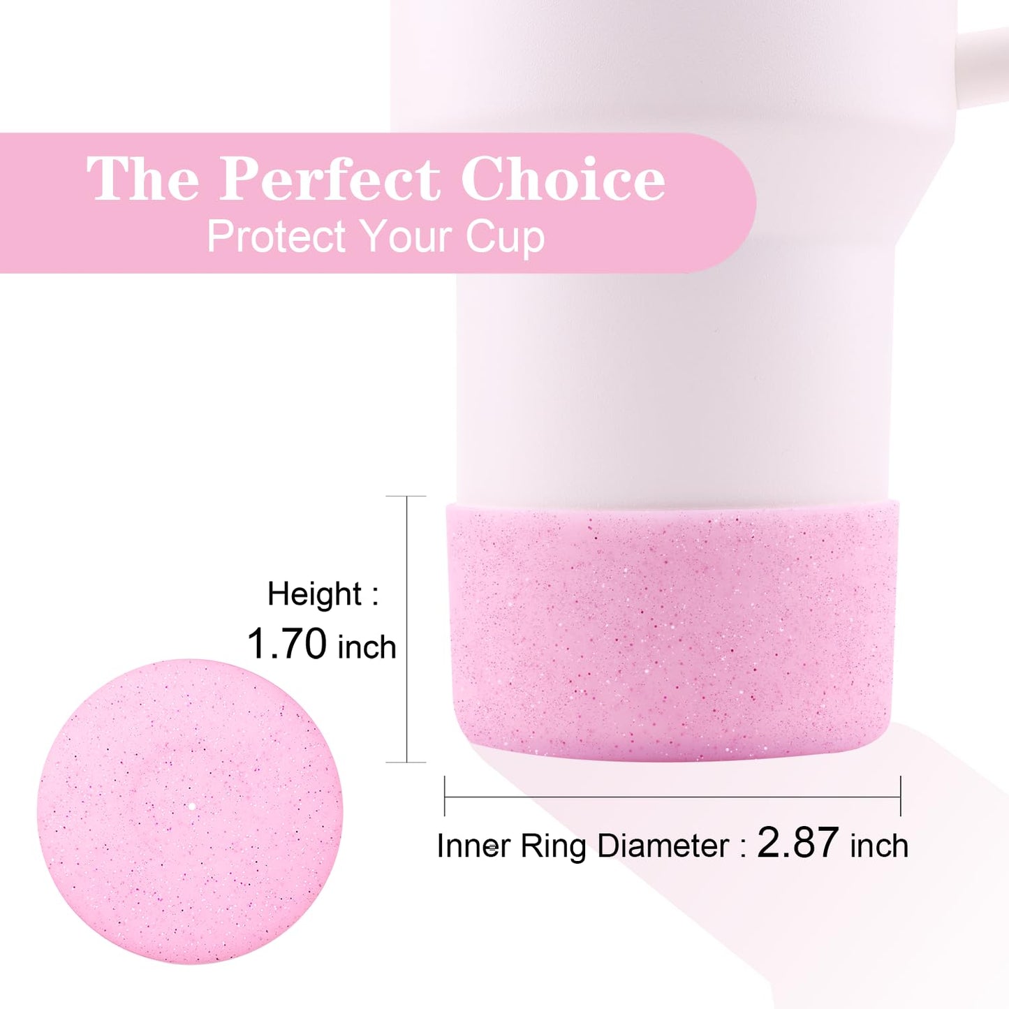 WORBSS Silicone Boot Sleeve Accessories for Stanley Cup H2.0 40oz Tumbler & Hydro Flask 18-24oz for Wide Mouth Water Bottles Protector Bottom Sleeve Cover Bumper As The Best Gfits for Your Trip