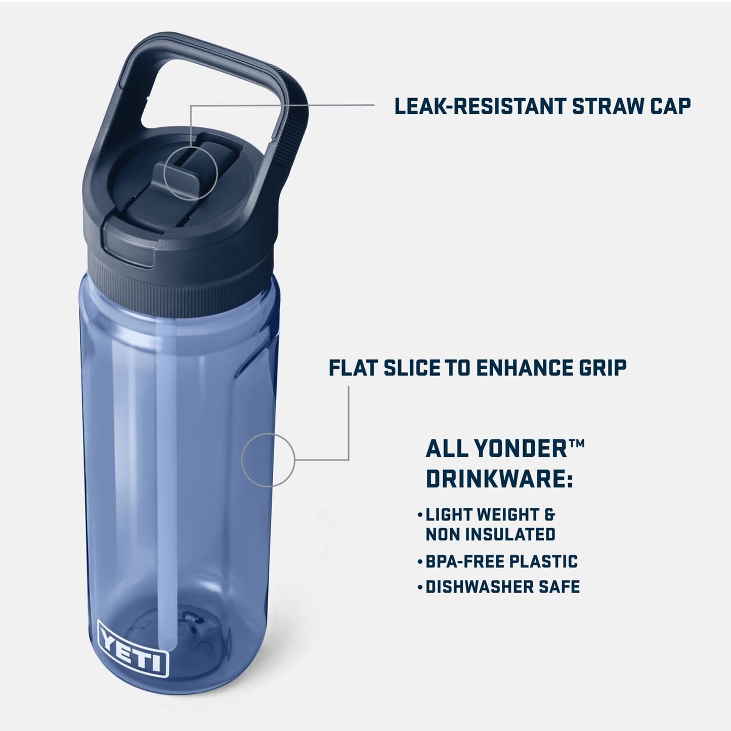 YETI Yonder 750 ml/25 oz Water Bottle with Yonder Straw Cap, Cosmic Lilac