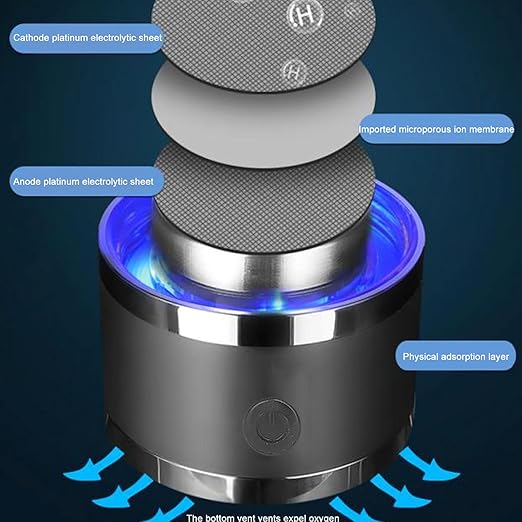 420ml Updated Hydrogen Water Bottle,Portable Hydrogen Rich Water Generator Insulated Cup with PEM SPE Tech, One Bottle with Storage Bag and Hose for Family and Fitness Black