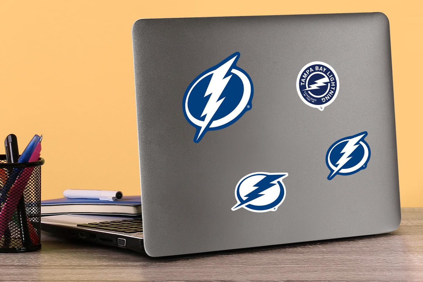 NHL Logo Tampa Bay Lightning 100ct Vinyl Large Deluxe Stickers Variety Pack - Laptop, Water Bottle, Scrapbooking, Tablet, Skateboard, Indoor/Outdoor