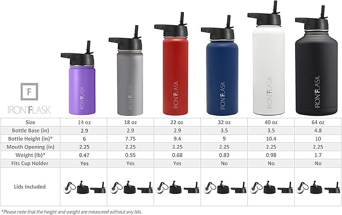 Iron Flask Sports Water Bottle - 22 Oz, 3 Lids (Straw Lid), Vacuum Insulated Stainless Steel, Hot Cold, Modern Double Walled, Simple Thermo Mug, Hydro Metal Canteen (Kiwi Green)