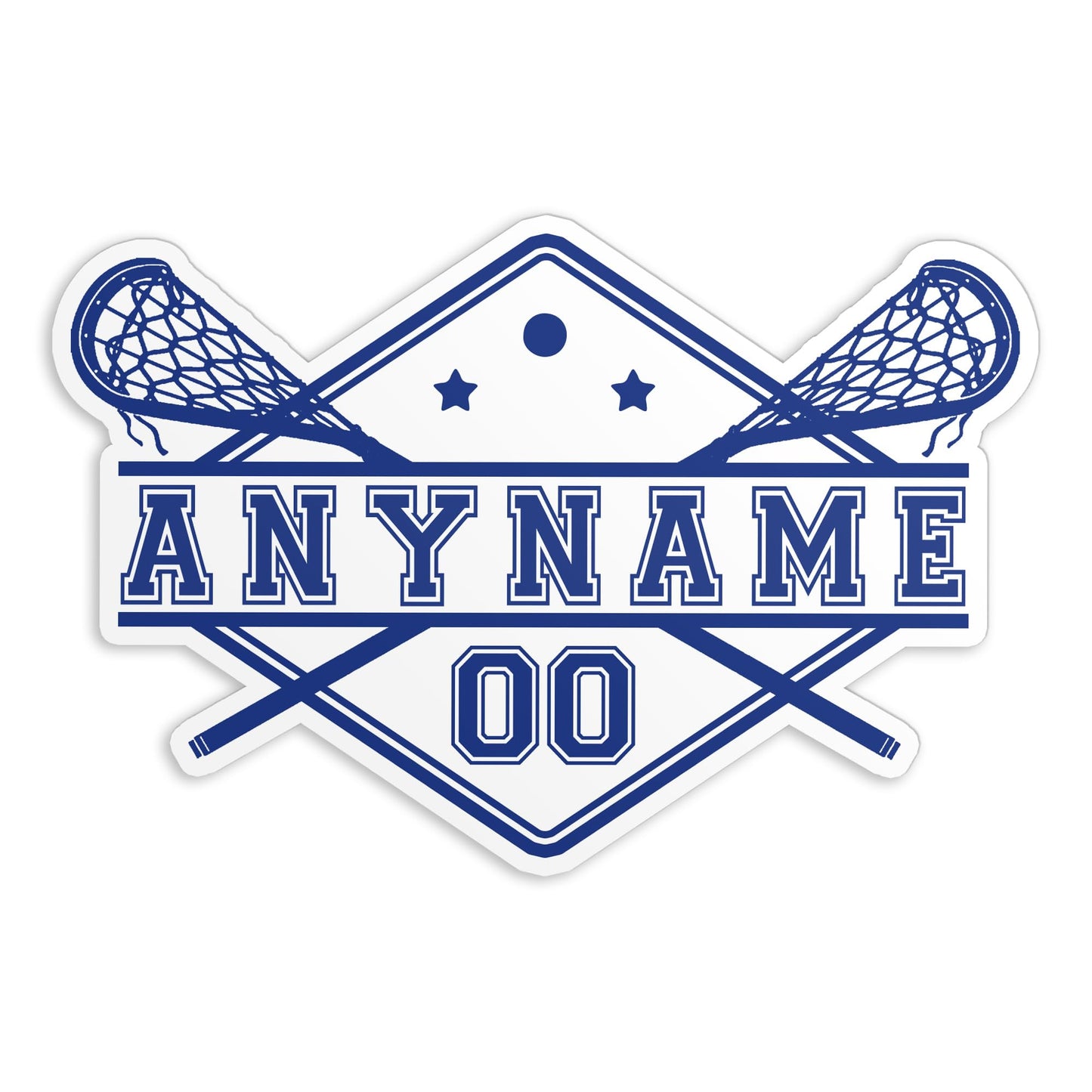 Lacrosse Stick Ball Player Sport Name Custom Sticker Personalized Customized Name Lacrosse Player Waterproof Vinyl Sticker for Water Bottle Laptop Hard Hat Tumbler Cars (Lacrosse Logo)