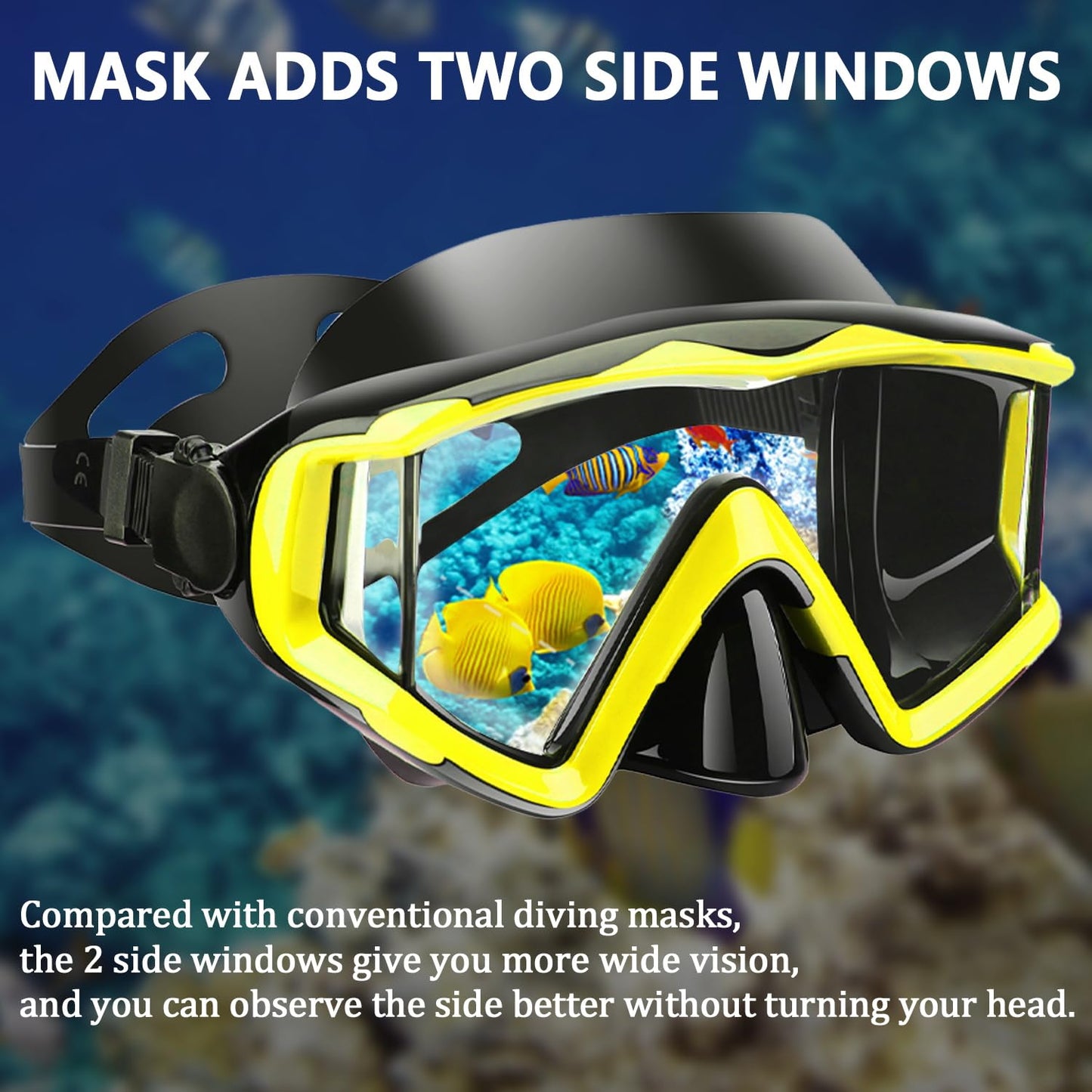 AQUA A DIVE SPORTS Diving mask Anti-Fog Swimming Snorkel mask Suitable for Adults Scuba Dive Swim Snorkeling Goggles Masks